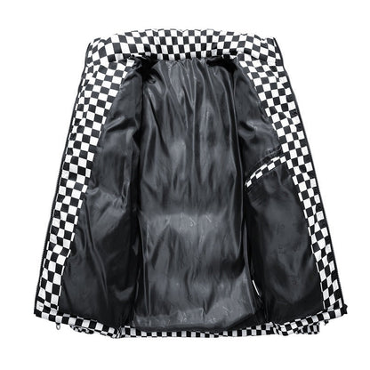 Bryan – Thick Warm Jacket with Chessboard Pattern