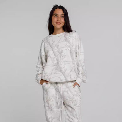 Jennifer – Camouflage Hoodie Maple Leaf Print Two Piece Set