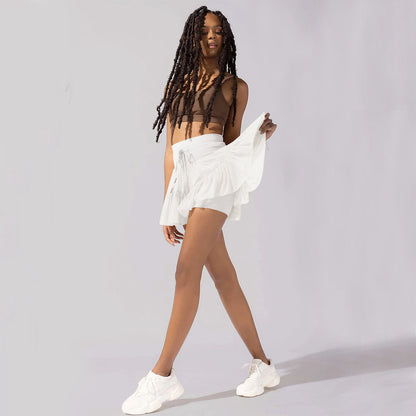 Lauren – High Waist Pleated Sports Skirt with Safety Shorts