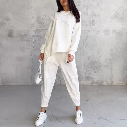 Megan – Women's Loose and Irregular Long-sleeve Sweater Set