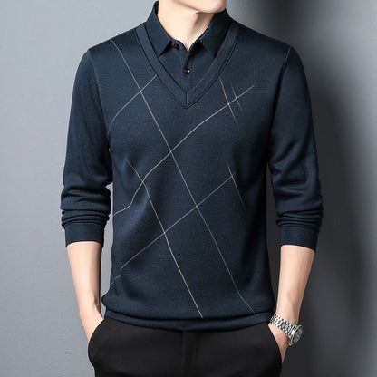 Donald – Men's Long Sleeve Plaid T-shirt