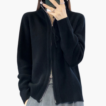 Women's Classic Zip-Up Cardigan Sweater – Versatile Everyday Layer