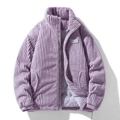 Men's Corduroy Puffer Jacket – Casual Winter Outerwear with Modern Fit