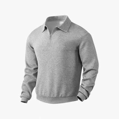 Men's Quarter-Zip Geometric Pattern Casual Sweater – Vintage-Inspired Relaxed Fit Pullover