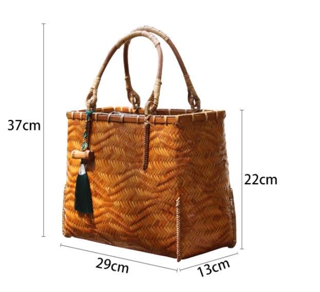 Brenda – Bamboo Woven Travel Handbag