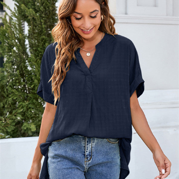 Michelle – V-neck Casual Pullover Loose Shirt
