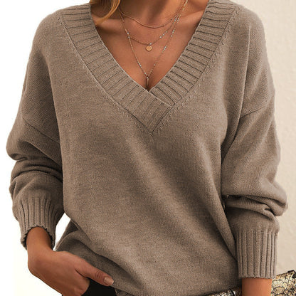 Melanie – Loose V-neck Casual Sweater