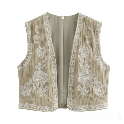 Jean – Stylish Casual Two-tone Embroidered Vest