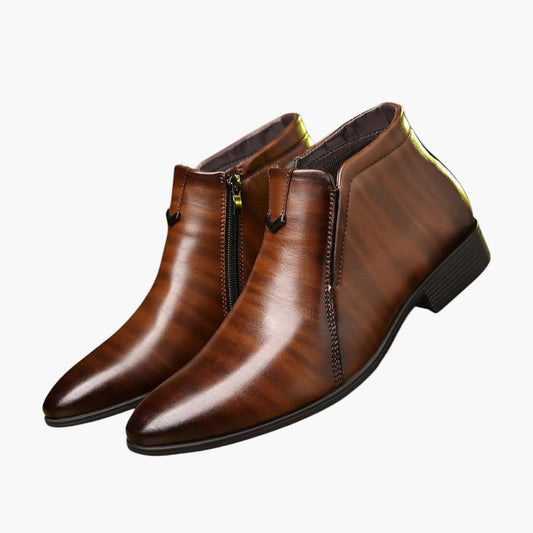 Men's Retro High-Top Dress Ankle Boots Classic Formal Zip-Up Shoes
