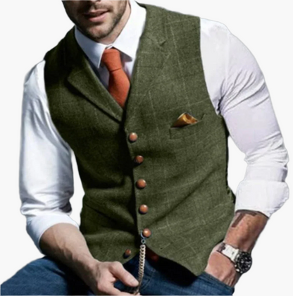 Men's Vintage Waistcoat – Classic Formal and Casual Vest for Timeless Elegance