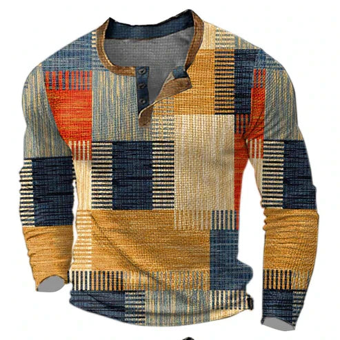 Men's Casual Patchwork Knit Pullover Sweater – Modern Autumn Winter Style