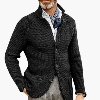 Men's Classic Knitted Button-Up Cardigan Sweater for Smart Casual Style