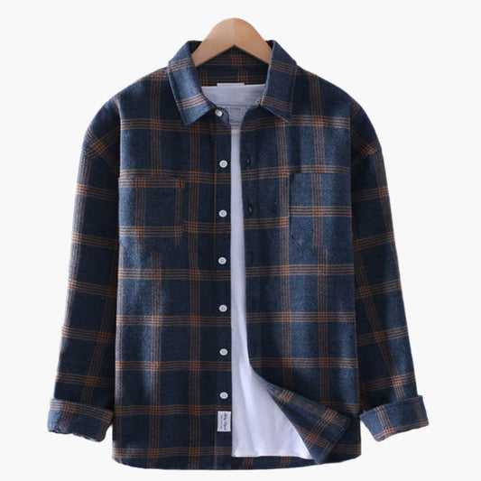 Men's Classic Plaid Flannel Button-Up Casual Shirt