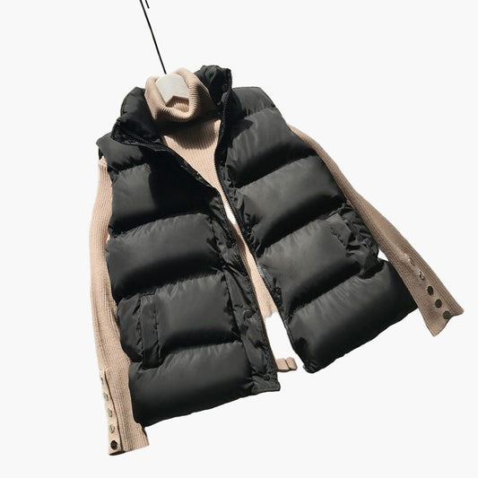 Women's Stylish Padded Outdoor Puffer Vest – Warm, Trendy, and Waterproof for Spring and Fall