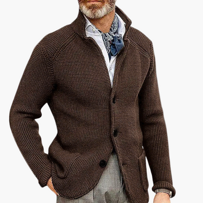 Men's Classic Knitted Button-Up Cardigan Sweater for Smart Casual Style