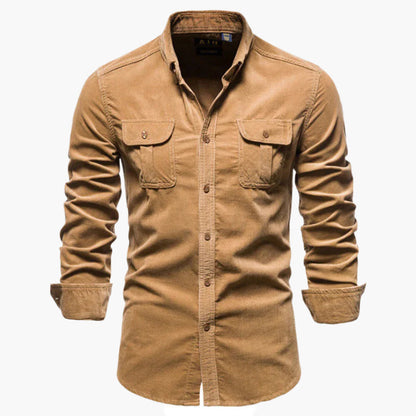 Men's Corduroy Shirt Slim Fit Casual Formal Versatile Style