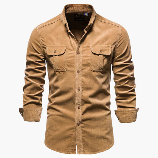 Men's Corduroy Shirt Slim Fit Casual Formal Versatile Style