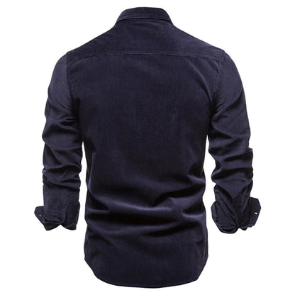 Men's Corduroy Shirt Slim Fit Casual Formal Versatile Style