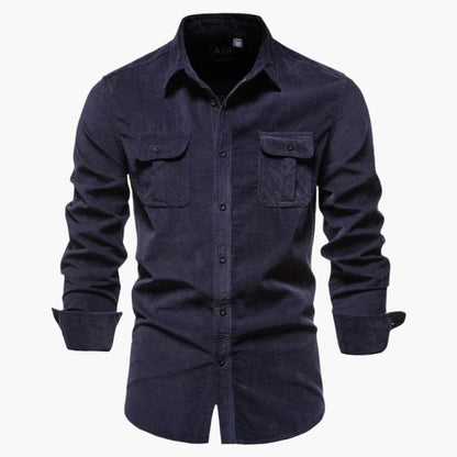 Men's Corduroy Shirt Slim Fit Casual Formal Versatile Style