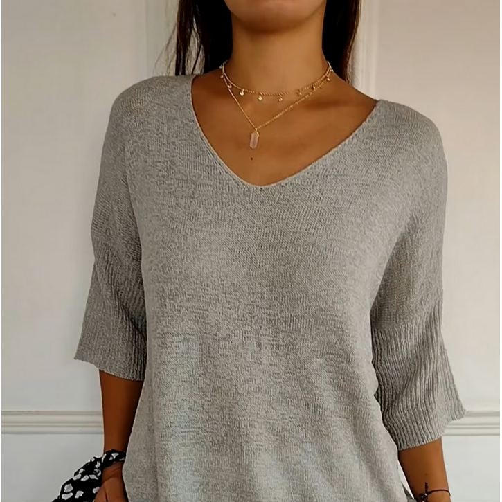 Kim – Women's Knit V-Neck Top