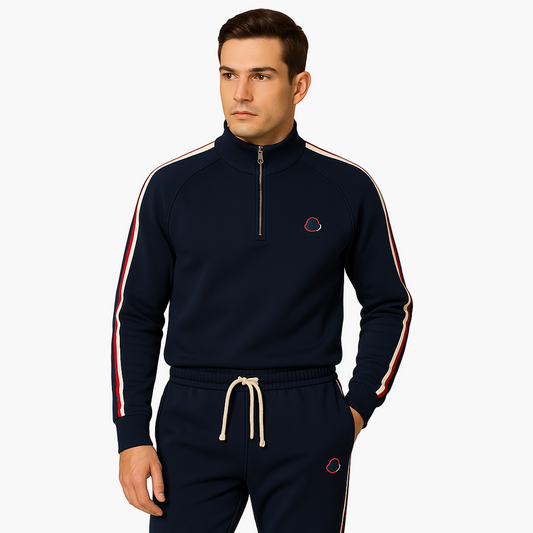 Men's Modern Jogging Suit with Half-Zip Sweater – Sporty Comfort and Casual Style