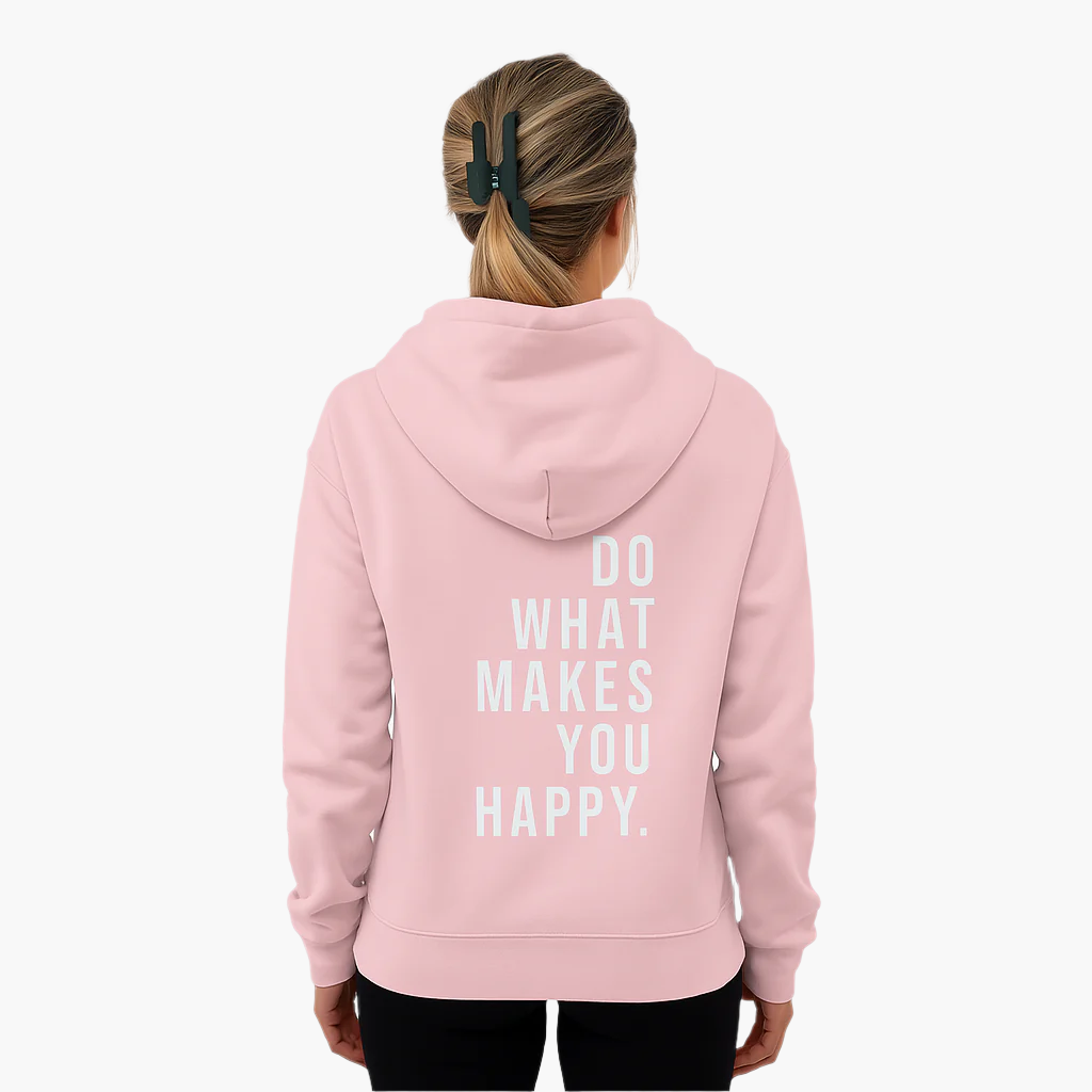 Women's Motivational Text Print Hooded Pullover Sweater – Casual Cozy Style