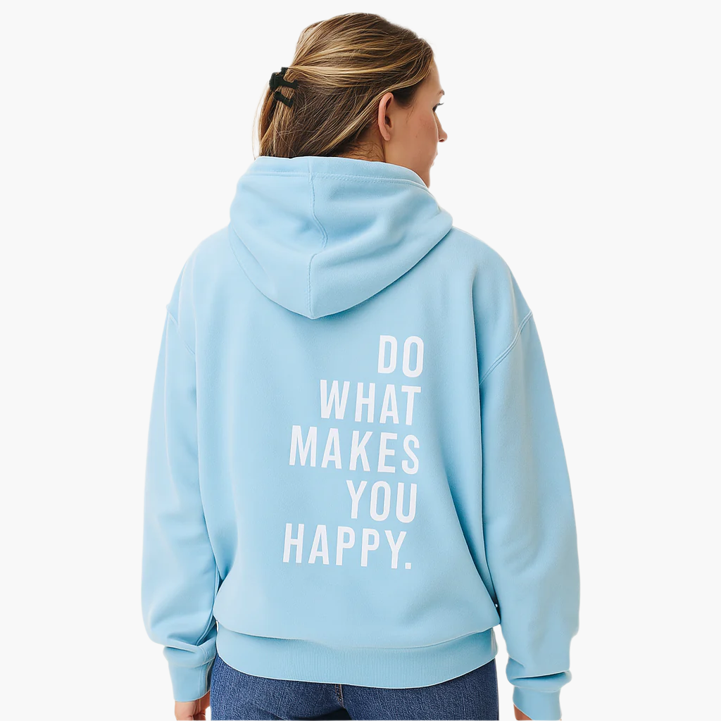 Women's Motivational Text Print Hooded Pullover Sweater – Casual Cozy Style
