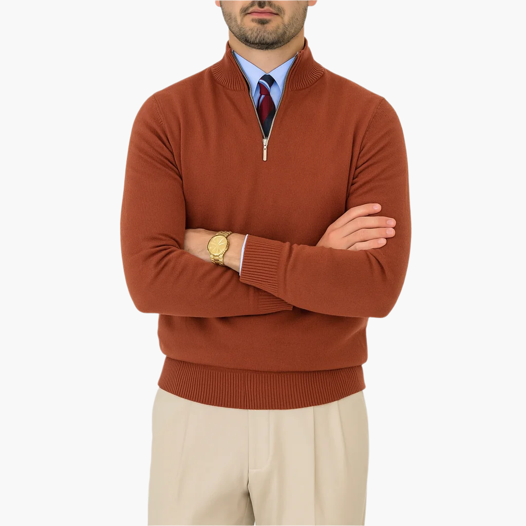 Men's Half-Zip Pullover Sweater – Modern Business Casual Style