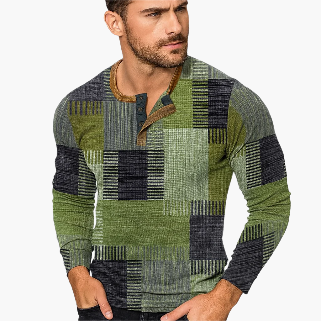 Men's Casual Patchwork Knit Pullover Sweater – Modern Autumn Winter Style