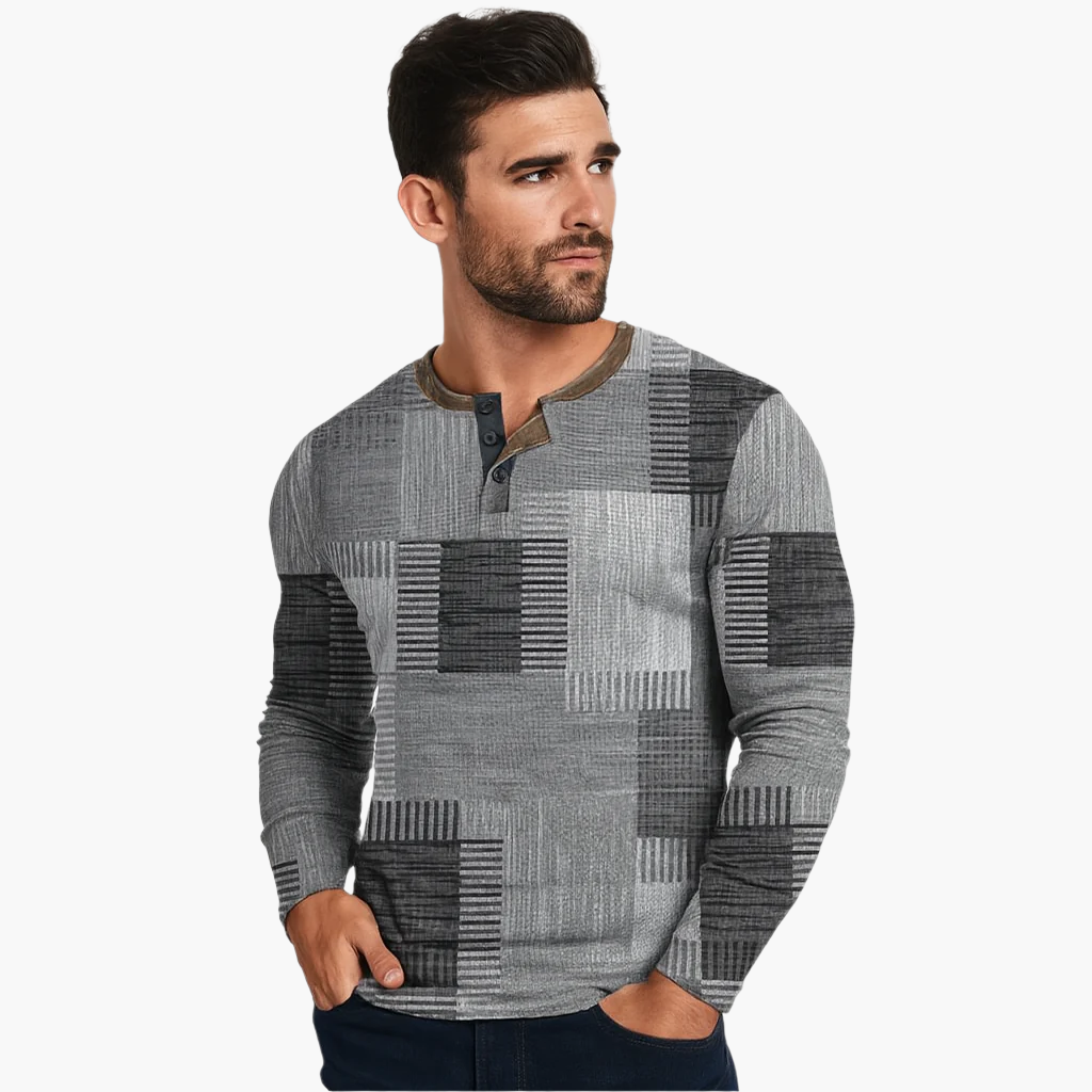 Men's Casual Patchwork Knit Pullover Sweater – Modern Autumn Winter Style