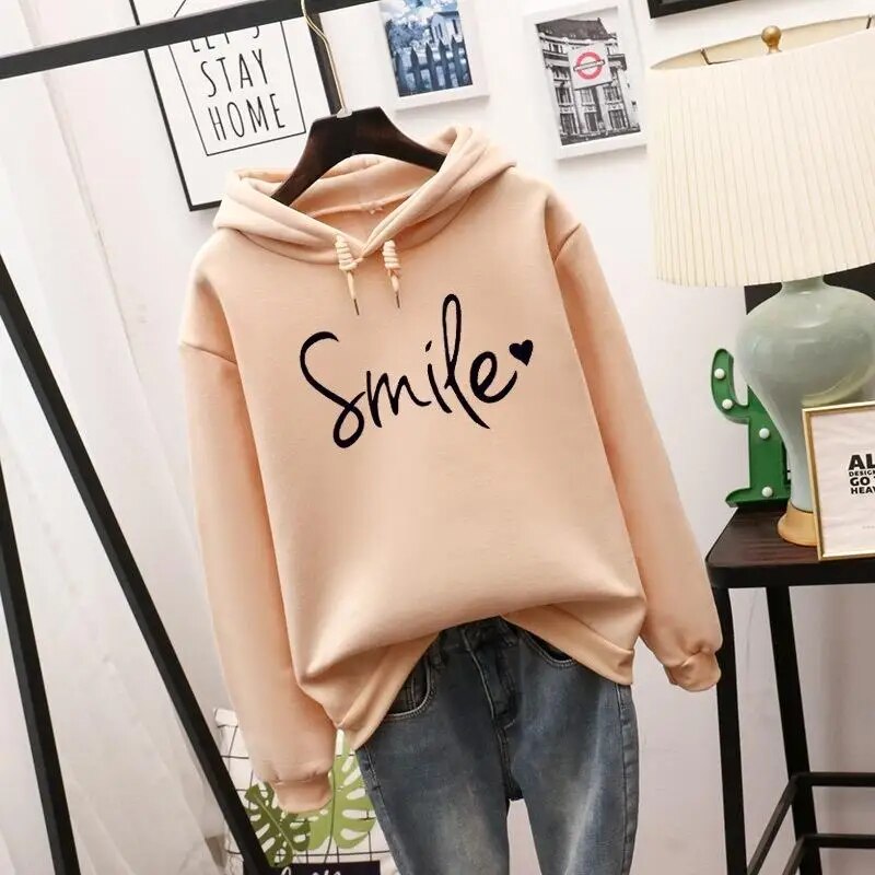 Lily – Unisex Casual Hoodie with Smile Print