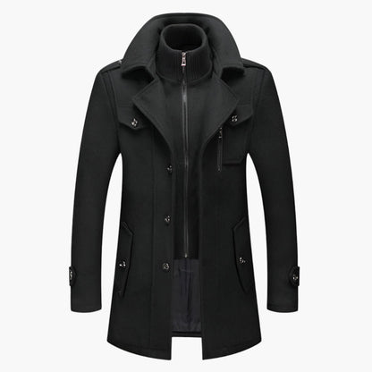 Men's Classic Formal Winter Overcoat – Elegant Two-Piece Business & Casual Jacket