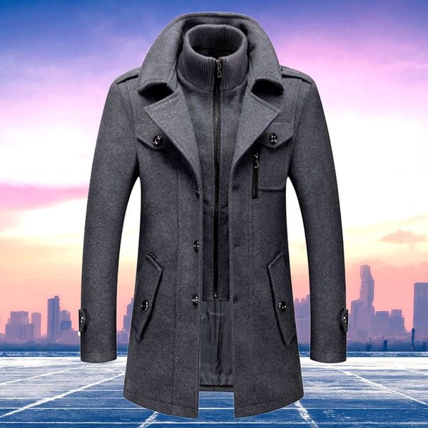 Men's Classic Formal Winter Overcoat – Elegant Two-Piece Business & Casual Jacket