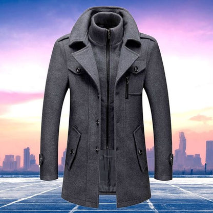 Men's Classic Formal Winter Overcoat – Elegant Two-Piece Business & Casual Jacket