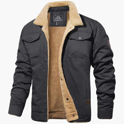 Men's Vintage Winter Bomber Jacket with Sherpa Lining – Stylish and Warm Casual Outerwear