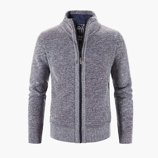 Men's Modern Zip-Up Knit Cardigan Sweater – Stylish Everyday and Office Wear