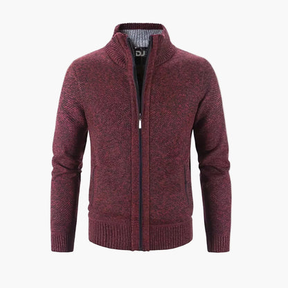 Men's Modern Zip-Up Knit Cardigan Sweater – Stylish Everyday and Office Wear