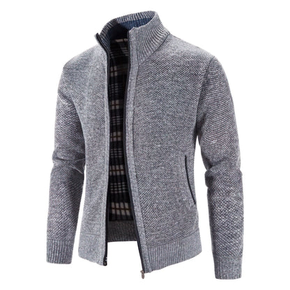 Men's Modern Zip-Up Knit Cardigan Sweater – Stylish Everyday and Office Wear