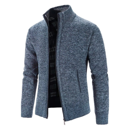 Men's Modern Zip-Up Knit Cardigan Sweater – Stylish Everyday and Office Wear