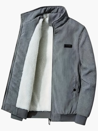 Men's Casual Winter Corduroy Jacket with Warm Fleece Lining
