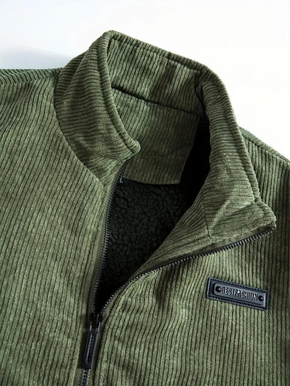 Men's Casual Winter Corduroy Jacket with Warm Fleece Lining