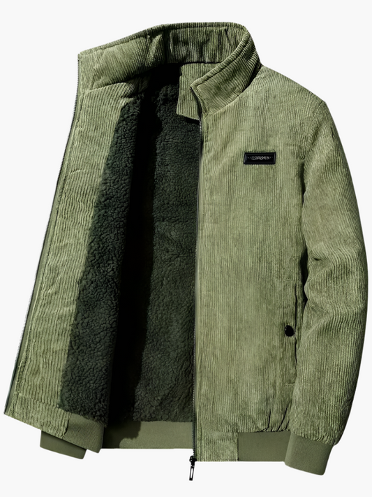 Men's Casual Winter Corduroy Jacket with Warm Fleece Lining