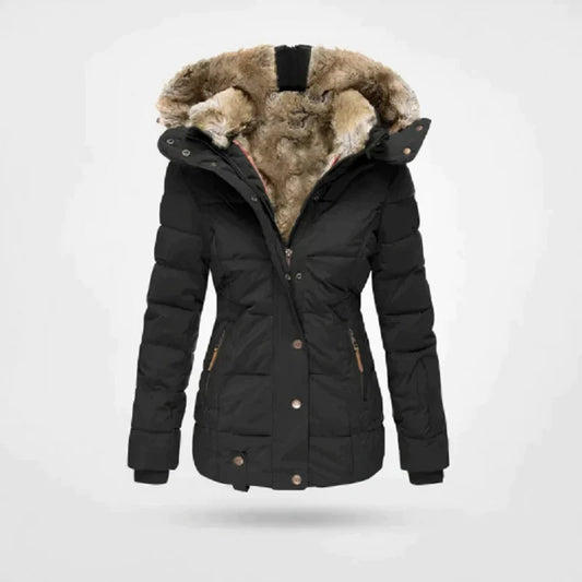 Rachael – Women's Puffer Jacket with Faux Fur Lined Detachable Hood