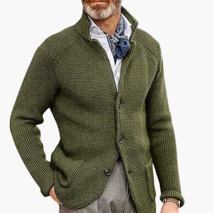 Men's Classic Knitted Button-Up Cardigan Sweater for Smart Casual Style