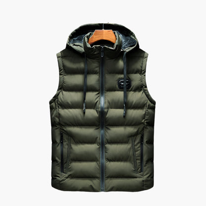 Men's Thermal Puffer Vest with Hood – Modern Outdoor Casual Style