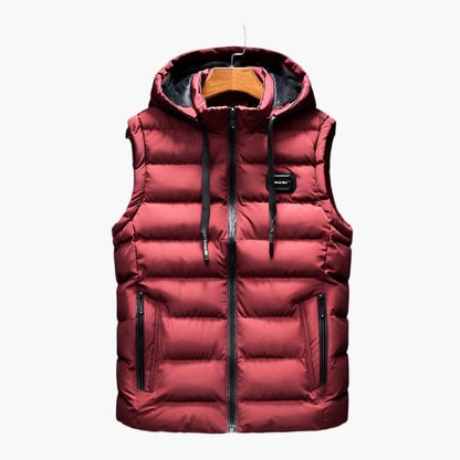 Men's Thermal Puffer Vest with Hood – Modern Outdoor Casual Style