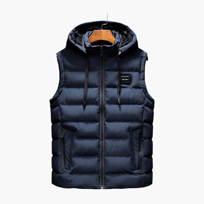 Men's Thermal Puffer Vest with Hood – Modern Outdoor Casual Style