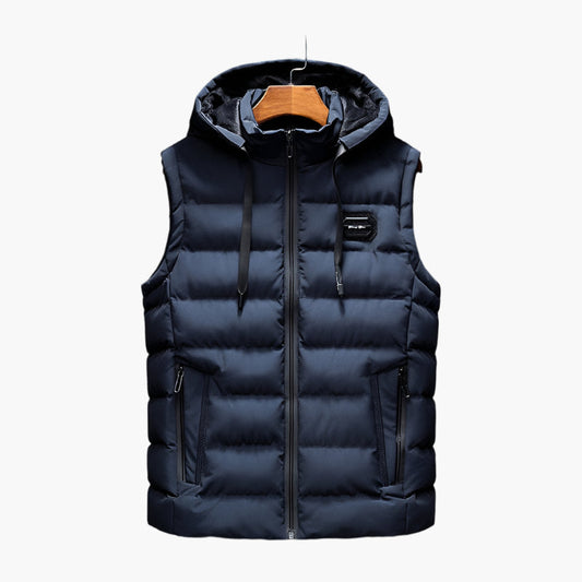 Men's Thermal Puffer Vest with Hood – Modern Outdoor Casual Style