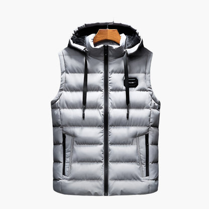 Men's Thermal Puffer Vest with Hood – Modern Outdoor Casual Style