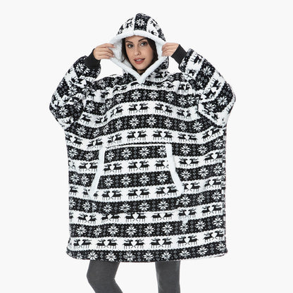 Women's Oversized Cozy Hoodie Blanket – Ultra-Soft Fleece Lounging Wearable Blanket